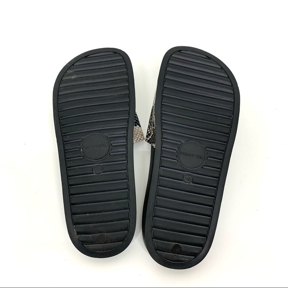 Marc Fisher Python Snakeskin Print Slides Black & Light Tan To Cream Size 7 - Picture 7 of 9